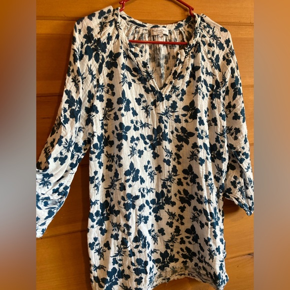 Michael Stars blue & white floral blouse • gauzy 100% cotton • size XS • NWOT 😍 - Picture 10 of 10